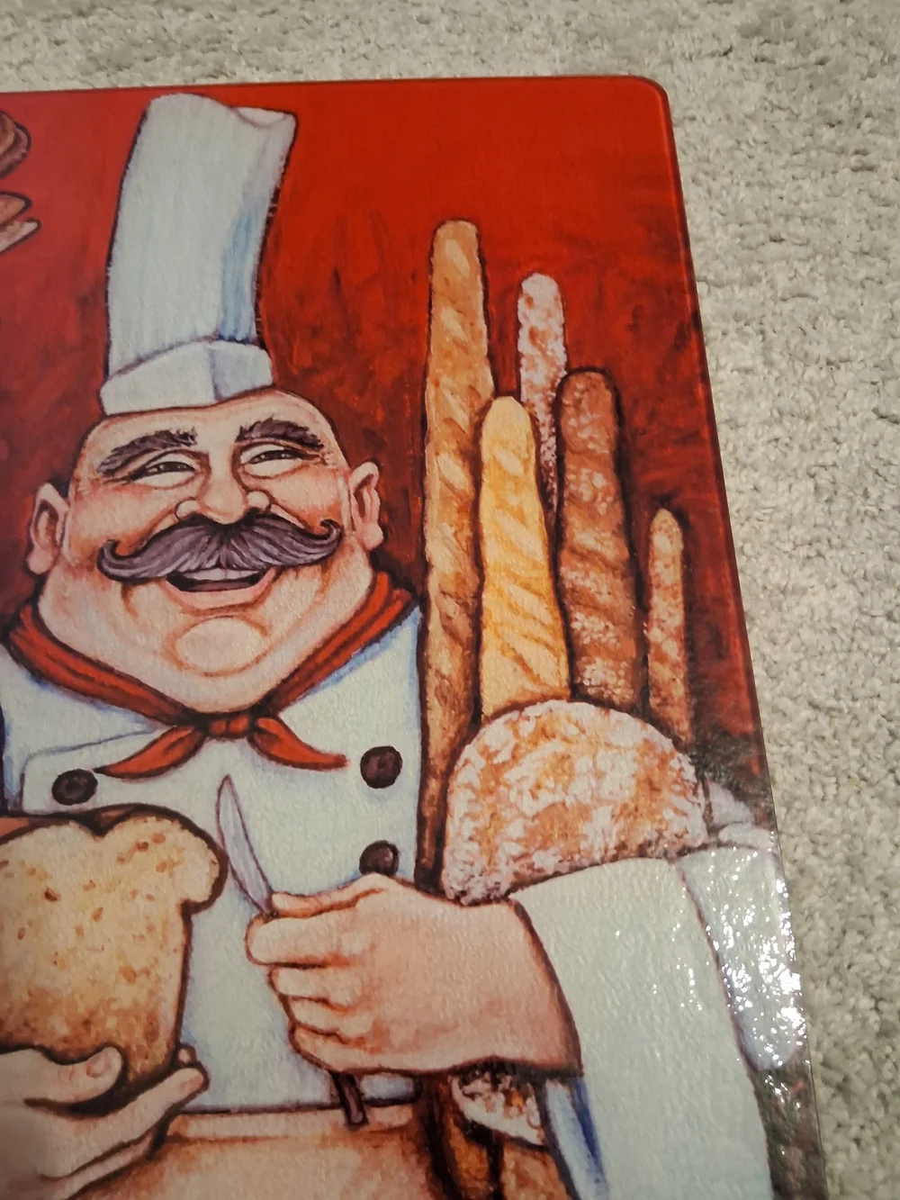 Chef Bread Decorative Cutting Board – Red